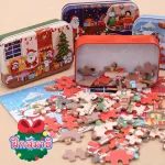 Puzzle จิ๊กซอว์ ตัวต่อจิ๊กซอว์ลายคริสต์มาส 60 ชิ้น พร้อมกล่องเหล็ก มีให้เลือก 4 แบบ