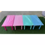 ชุดโต๊ะพร้อมเก้าอี้6ตัว ,โต๊ะนักเรียน ,โต๊ะกินข้าวอนุบาล, โต๊ะสี่เหลี่ยมผืนผ้า พลาสติก ปรับระดับได้พร้อมส่ง สำหรับเด็ก อนุบาล โรงเรียน