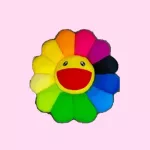 Colorful sunflower seat cushion The sunflower pattern cushion, smiling face pattern 60 cm fabric doll cushion