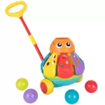 Playgro Push Along Ball Popping Octopus, 1 year old child development toy