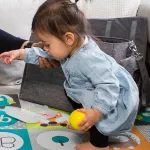 BBLUV-Multi Reversible Playmat BPA/PHTHALATE FREE/NON-TOXIC/Super-Soft Can try to crawl out the pattern tiles