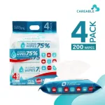 Careable Wipes 75% alcohol tissue with two sizes, 4 packs / pack of 10 packs