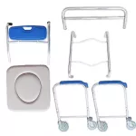 2IN1 เก้าอี้นั่งถ่าย เก้าอี้อาบน้ำ มีล้อ โครงอลูมิเนียม