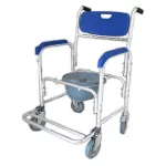 2IN1 เก้าอี้นั่งถ่าย เก้าอี้อาบน้ำ มีล้อ โครงอลูมิเนียม
