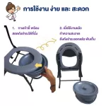 เก้าอี้นั่งถ่าย รุ่นกะทัดรัด พร้อมพนักพิง พับได้ Economy Foldable Steel Commode Chair