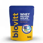 Biovitt Whey Protein Isolate ไบโอวิต เวย์โปรตีน ไอโซเลท รสนมจืด สูตรลีนไขมัน เพิ่มมวลกล้ามเนื้อ | 224 กรัม