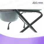 เก้าอี้นั่งถ่าย พับได้ เหล็กชุบ - สีเทา
