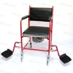 เก้าอี้นั่งถ่าย เหล็กชุบ พร้อมพนักพิง พร้อมเบาะนุ่มเต็มที่นั่ง