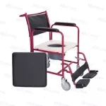 เก้าอี้นั่งถ่าย เหล็กชุบ พร้อมพนักพิง พร้อมเบาะนุ่มเต็มที่นั่ง