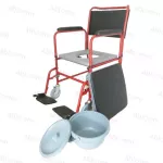 เก้าอี้นั่งถ่าย เหล็กชุบ พร้อมพนักพิง พร้อมเบาะนุ่มเต็มที่นั่ง