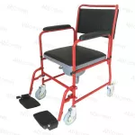 เก้าอี้นั่งถ่าย เหล็กชุบ พร้อมพนักพิง พร้อมเบาะนุ่มเต็มที่นั่ง