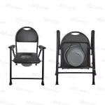 แนะนำ Abloom เก้าอี้นั่งถ่าย พร้อมพนักพิง พับได้ - สีดำ Foldable Commode Chair