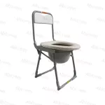 เก้าอี้นั่งถ่าย กะทัดรัด มีพนักพิง พับได้ Foldable Compact Size Commode Chair