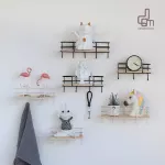 Wall shelf with key hanging Wall hanging layer with Decorative Wall Shelves Hat Key Holders Storage.