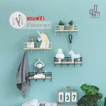 Wall shelf with key hanging Wall hanging layer with Decorative Wall Shelves Hat Key Holders Storage.