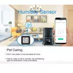 Tuya 4 in 1 Wifi IR Remote Temp and Humi Sensor has a built -in LCD screen.