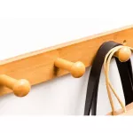 Rail of multi -purpose hanger Hanging rail, form 6, strong hooks, easy to install, smooth wood, beautiful, natural, available in 2 colors