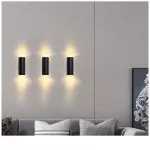 Wall Light Outdoor - Wall lamp, wall lamp, cylindrical black/gray, smooth surface, smooth, beautiful, available in 2 sizes.