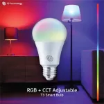 T3 Smart Light Bulb RGBCW E27 9W Dimmble Intelligent LED LED LED can adjust the color 16 million colors, dimmer, can adjust the brightness. Command via mobile Easy to connect