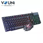 Vouni Keyboard and Wireless Mouse Model KMX50 Wired Keyboard Mouse Luminous Set E2759Y