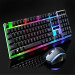 VOUNI, G21 Wired USB Luminous Keyboard and Mouse Set Computer Feel Backlit Keyboard and Mouse