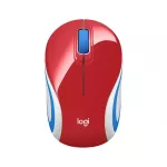 Red wireless mouse logitech m187
