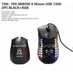 Mouse for gaming and general use. YDK- T60 Arrow x Mouse USB 7200 DPI BLACK+RGB