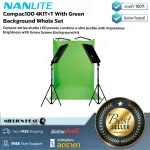 Nanlite  Compac100 4KIT+T With Green Background Whole Set by Millionhead ชุดแผงไฟ LED สตูดิโอ ที่มีไฟมาให้ 4 ตัวและ Green Screen ขนาด 1.8m x 2.2m