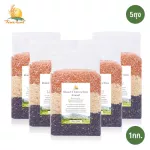 Three -color rice, size 1 kg x 5 bags, Moonricefarm Moon Rai