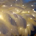 โคมไฟตั้งโต๊ะห้องนอน ห้องรับประทานอาหาร ไฟตกแต่งโคม ไฟขนนกตกแต่งเดสก์ท็อปรูปมะพร้าว