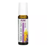 NOW FOODS Essential Oil ", relaxed sleep, reduce stress," Essential Oils, Take a Zen Ten Roll on, 1/3 FL OZ 10 ml