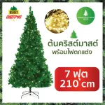 ต้นคริสต์มาสประดับตกแต่ง พร้อมไฟตกแต่ง ขนาด 210 ซม. 7 ฟุต Christmas tree with Decorate light 210 cm 7 ft  Green