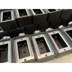 บล็อกยาง +เต้ารับกราวด์คู่ 2 ช่อง/ 4 ช่อง รุ่นใหม่ หน้าเหล็กแท้