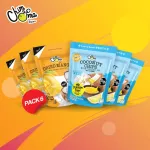 Dried mango with crispy coconut and durian dipper / Driedo with Coconut Milk Dip and Coconut Chips with Durian Dip 6BAGS / Pack
