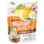 Crispy durian+sticky rice with mango with dip coconut milk / Freeze Driedo & Freeze Durian Sticky Rice with Coconut Milk Dip 6BAGS / Pack