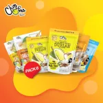 Combine dried frame With durian / Mix Freeze-Dried Fruit & Dried Fruit with Coconut Milk Dip and Durian Dip 6BAGS / Pack