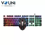 Vouni ชุดคีย์บอร์ดและเมาส์ไร้สาย รุ่น Robotic Punk Glowing Keyboard Mouse Set E2901Y