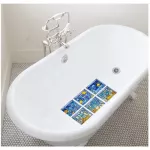 6 pieces of bathtub, 3D Sticker for Bathub Decoration Set of 6 Pieces