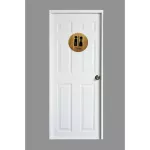 Orzer Bathroom Women's Bathroom Wooden Toilet Sign Round Shape 1 piece