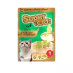 อาหารแมว Super Cat ซุปเปอร์แคท อาหารเปียกแมว ขนมแมว เพ้าซ์แมว คุณภาพสูง เพิ่มทอรีน โอเมก้า3 อร่อยดีต่อสุขภาพ ซอง70g