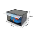 Clip PAC ETC PAC, 4 boxes, SIDE view, strong side, stacked on the side, with 2 colors.