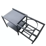 Sun Brand เซ็ตเตาตั้งแคมป์ 2ขาปิกนิก เซ็ตA สีดำ พ่นสีกันสนิมอย่างดี ขนาด 34x79x40 ซม. โต๊ะแคมป์ โต๊ะปิกนิก