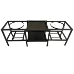 Sun Brand เซ็ตเตาตั้งแคมป์ 3ขาปิกนิก+ปิกนิก เซ็ตD สีดำ พ่นสีกันสนิมอย่างดี ขนาด 34x116x40 ซม. โต๊ะแคมป์ โต๊ะปิกนิก