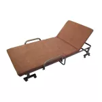 Monza foldable bed, multi -purpose folding bed The bed is folded, brown, adjustable, 6 levels and free gifts.