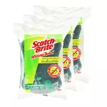 Scotch Brite Antibacterial Sponge Green x 3 PCS. Scotch-Bright Green polished fiber with sponge 3 pieces of antibacterial pack