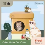 KAFBO CUBE LITTLE CAT CAFE Sticker กล่องบ้านแมว สติ๊กเกอร์ลายแมวสีทอง