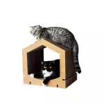 KAFBO HOME HOME SHAPE S - Walnut ที่ลับเล็บแมว ของเล่นแมว บ้านแมว เฟอร์นิเจอร์แมว Cat Scratcher Cat Toy Cat House
