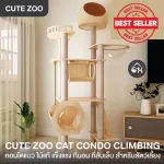 ของแท้ พร้อมส่ง CUTE ZOO CAT​ CONDO​​ CLIMBINGคอนโดแมว​ ไม้แท้+PVC ที่นอน​ ที่ลับเล็บ สำหรับ​สัตว์​เลี้ยง​