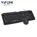 VOUNI, Keyboard and Wireless Mouse, Business Home Keyboard Wired USB Keyboard Mouse Set E2751Y