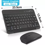 Wireless Keyboard and Mouse Mini Rechargeable Spainh Bluetooth Keyboard with Mouse Russian Keyboard for PC Tablet Phone